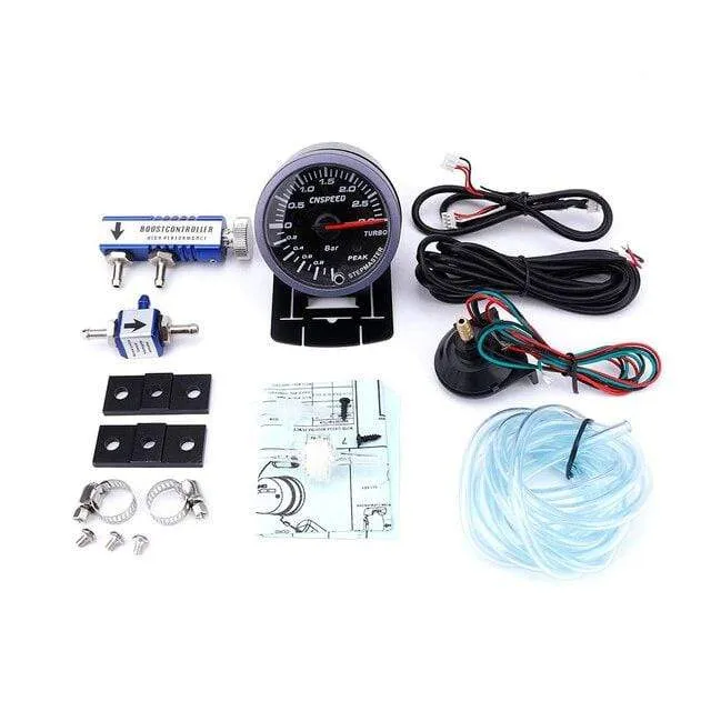 60mm 2.5" Auto Turbo Boost Gauge 3 BAR 12V + Turbo Boost Controller Kit einstellbar 1-30PSI mit Sensor