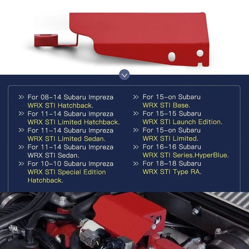Aluminium-Boost-Control-Magnetventilabdeckung für Subaru STI WRX Impreza ab 08. Passt unter die Motorhaube und widersteht Korrosion mit Hardware