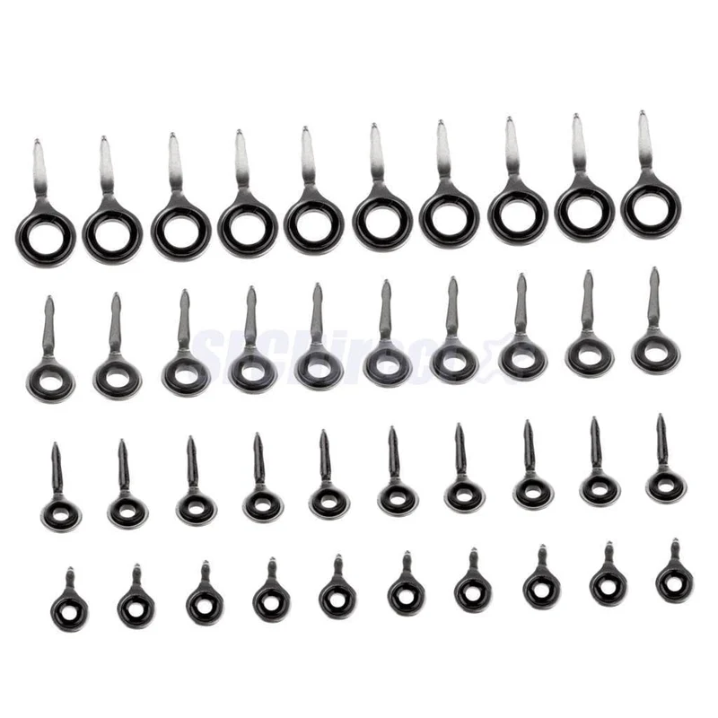 40 Stück Angelrutenführungen Ring Edelstahl Angelrute Augen Ring Raft Line Ring Rod DIY Angelrute Reparaturwerkzeug
