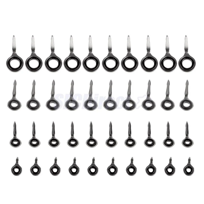 40 Stück Angelrutenführungen Ring Edelstahl Angelrute Augen Ring Raft Line Ring Rod DIY Angelrute Reparaturwerkzeug