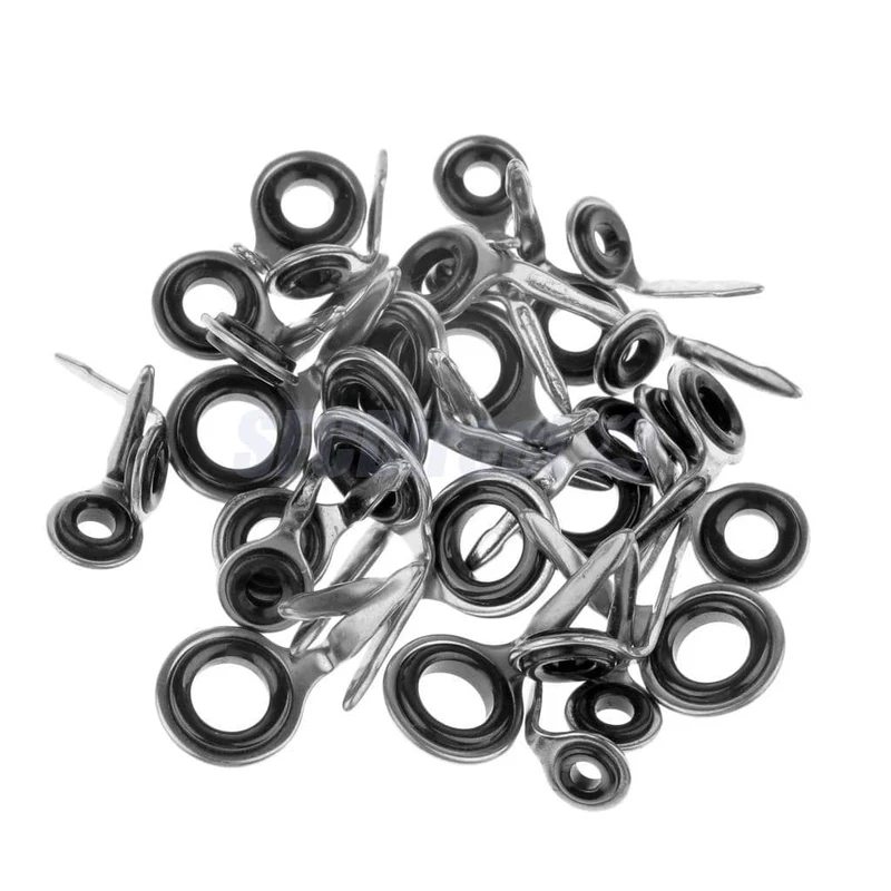 40 Stück Angelrutenführungen Ring Edelstahl Angelrute Augen Ring Raft Line Ring Rod DIY Angelrute Reparaturwerkzeug