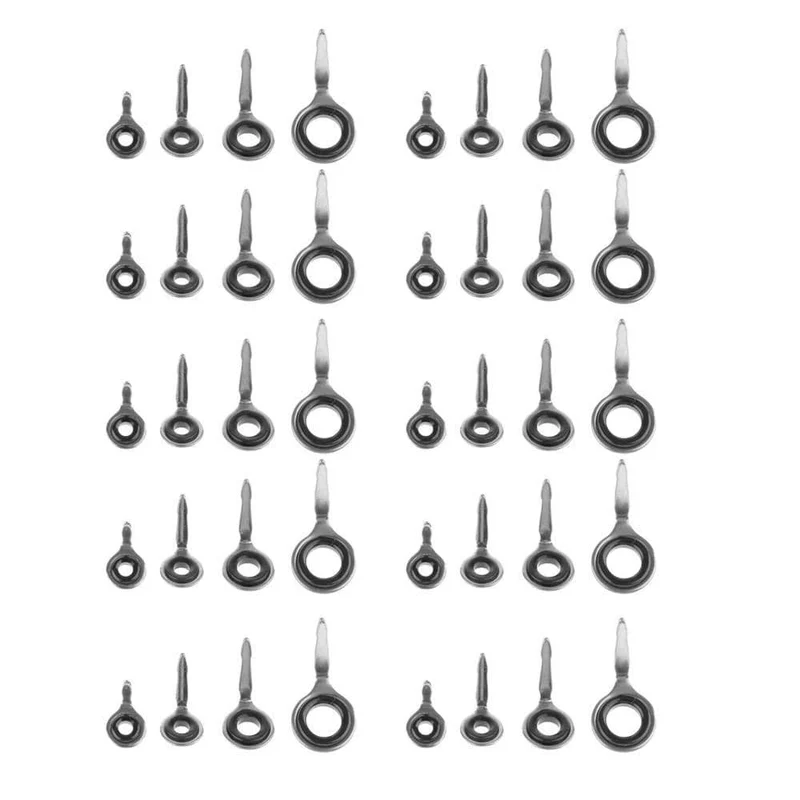 40 Stück Angelrutenführungen Ring Edelstahl Angelrute Augen Ring Raft Line Ring Rod DIY Angelrute Reparaturwerkzeug