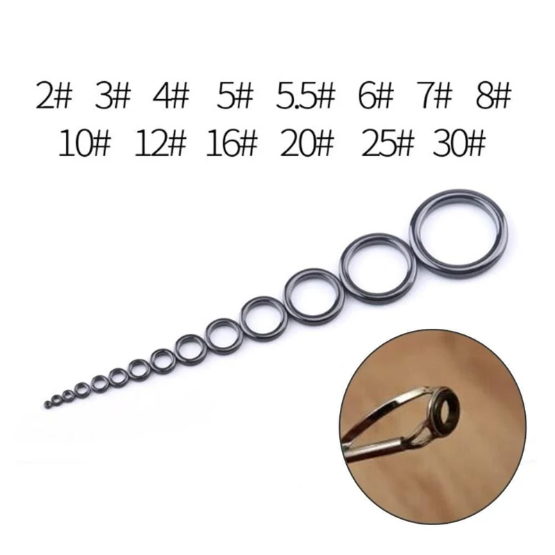 5Pcs Angelrute Guide Ring Keramik Tragen Wärmeleitung Reparatur Teile Werkzeuge Teleskop Surf Casting Rod Guides Kit
