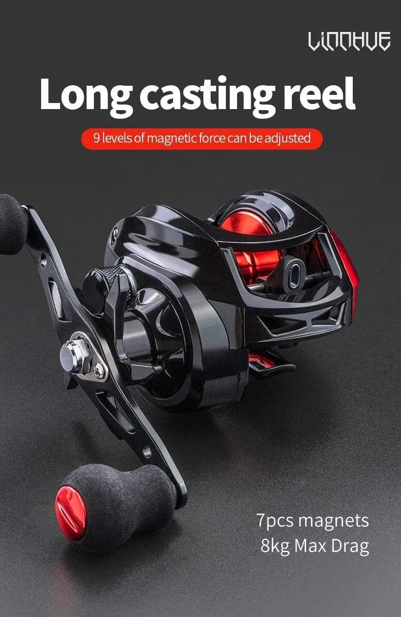 Baitcastingrolle 7.2: 1 High Speed ​​8 KG Max Drag Angelrolle Für Bass in ozean umwelt 48 Stunden Reel Angeln