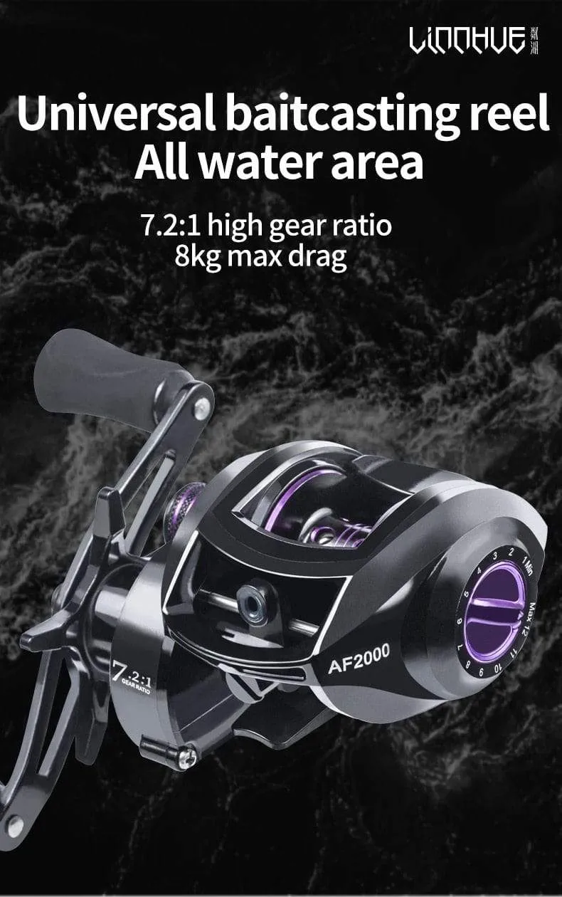 Baitcastingrolle 7.2: 1 High Speed ​​8 KG Max Drag Angelrolle Für Bass in ozean umwelt 48 Stunden Reel Angeln