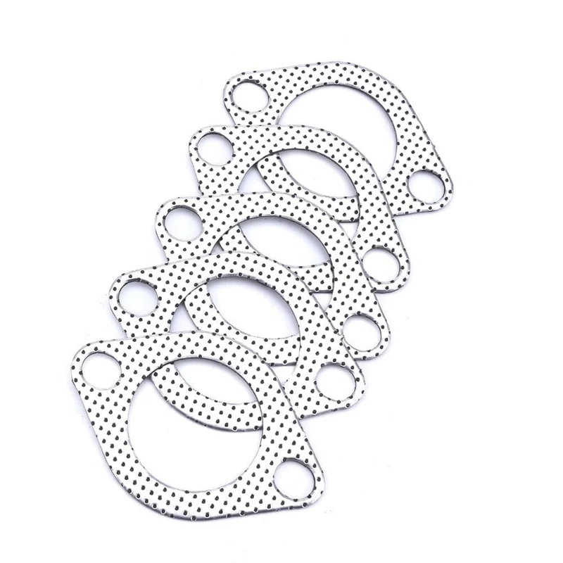 Aluminium 2.25 zoll 56mm Auto Motor Auspuff Dichtung Fallrohr Flansch mit zwei löcher Universal Auspuffrohr Dichtung 5 teile/los