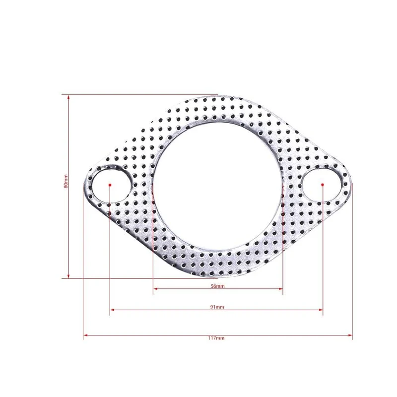 Aluminium 2.25 zoll 56mm Auto Motor Auspuff Dichtung Fallrohr Flansch mit zwei löcher Universal Auspuffrohr Dichtung 5 teile/los