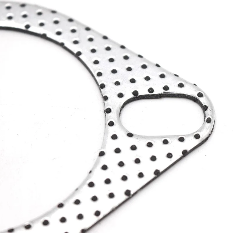 Aluminium 2.5 Zoll 63 mm Automotor-Auspuffdichtung Fallrohrflansch Universal-Auspuffrohrdichtung mit zwei Löchern 5 Stück/Lot