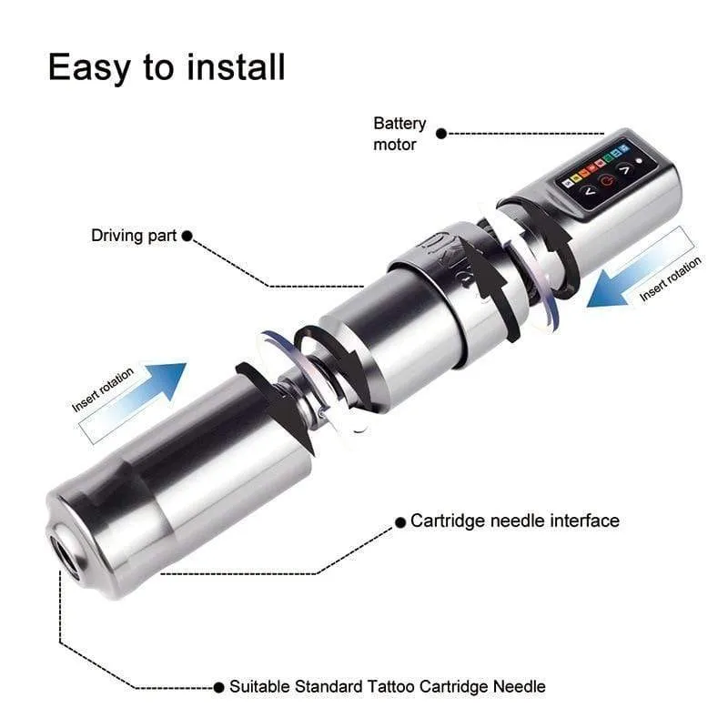 Kabelloser Tattoo-Maschinenstift, professioneller kabelloser Tattoo-Stift, maßgeschneiderter kernloser Motor, korrekte Ausgangsspannung