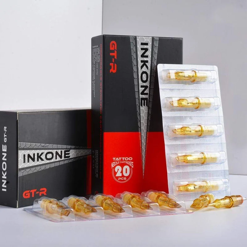 20 Stück INKONE Einweg-Tattoo-Patronennadeln Permanent Make-up-Maschine sterile Nadel 0601rl 0801rl 0.25 mm Anzug für PMU