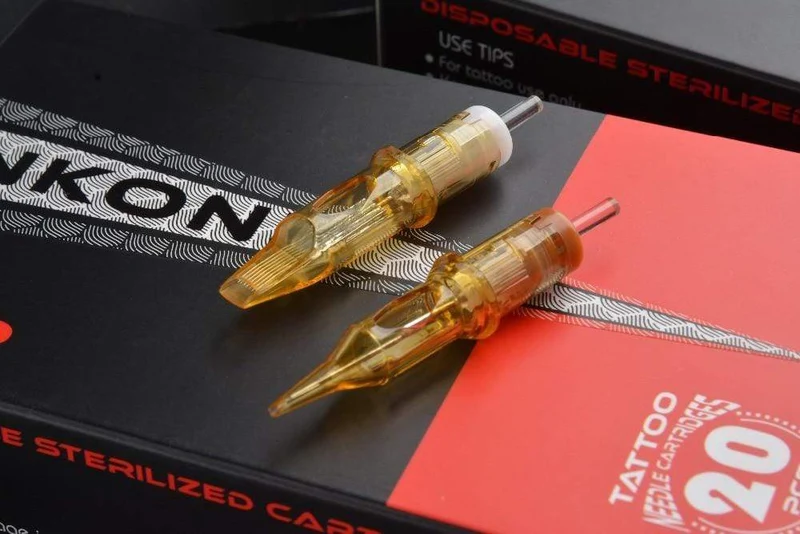 20 Stück INKONE Einweg-Tattoo-Patronennadeln Permanent Make-up-Maschine sterile Nadel 0601rl 0801rl 0.25 mm Anzug für PMU