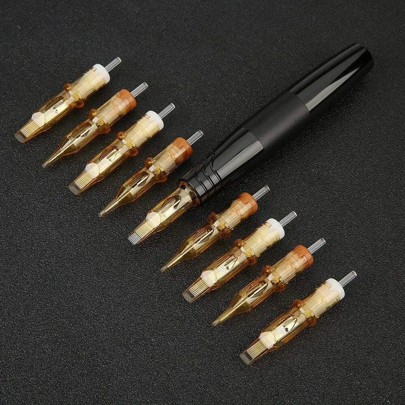 20 Stück INKONE Einweg-Tattoo-Patronennadeln Permanent Make-up-Maschine sterile Nadel 0601rl 0801rl 0.25 mm Anzug für PMU