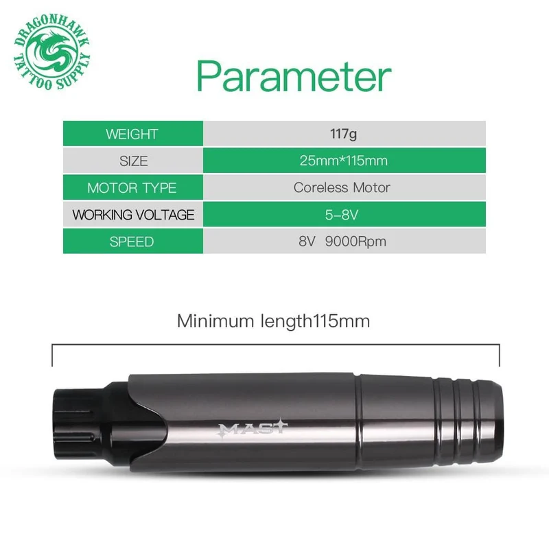 Tattoomaschine im Pen-Style-Kit mit LCD-Doppelstromversorgung, dreifach schwarz, 15 ml Kartuschenset, Permanent-PMU, Eyeliner, Augenbrauen, Lippen