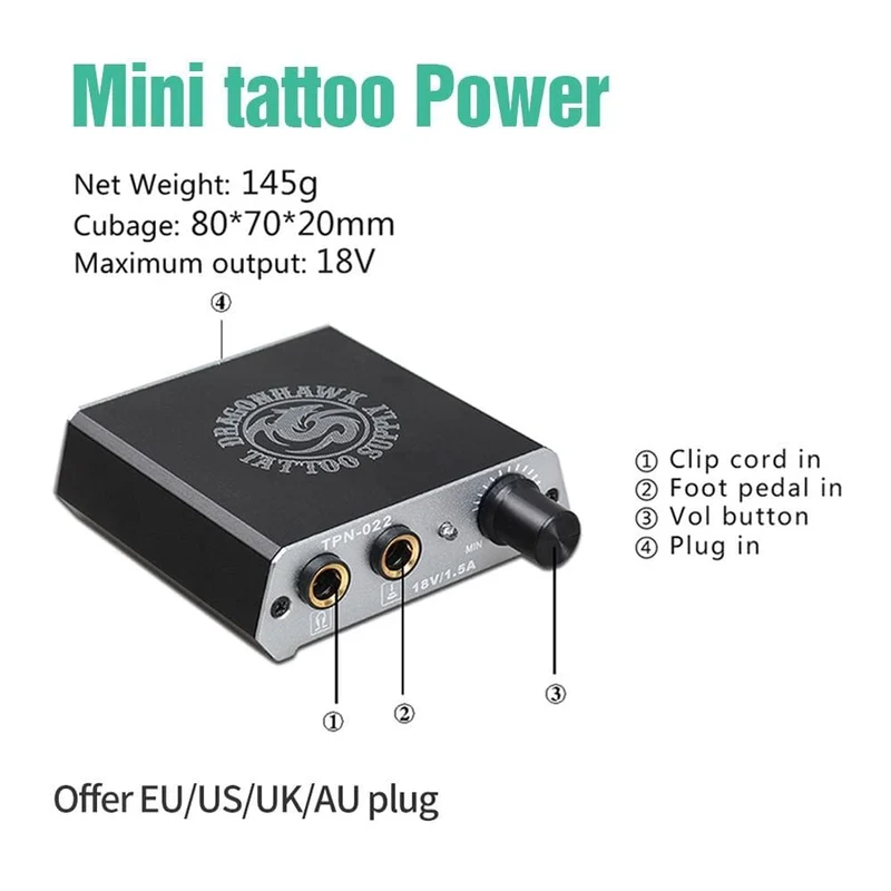 Komplettes Tattoo-Set für Anfänger, 2 Maschinen, Pistolen-Set, Netzteil, Griffe, Körperkunst-Werkzeug-Set, Permanent-Make-up-Tattoo-Set