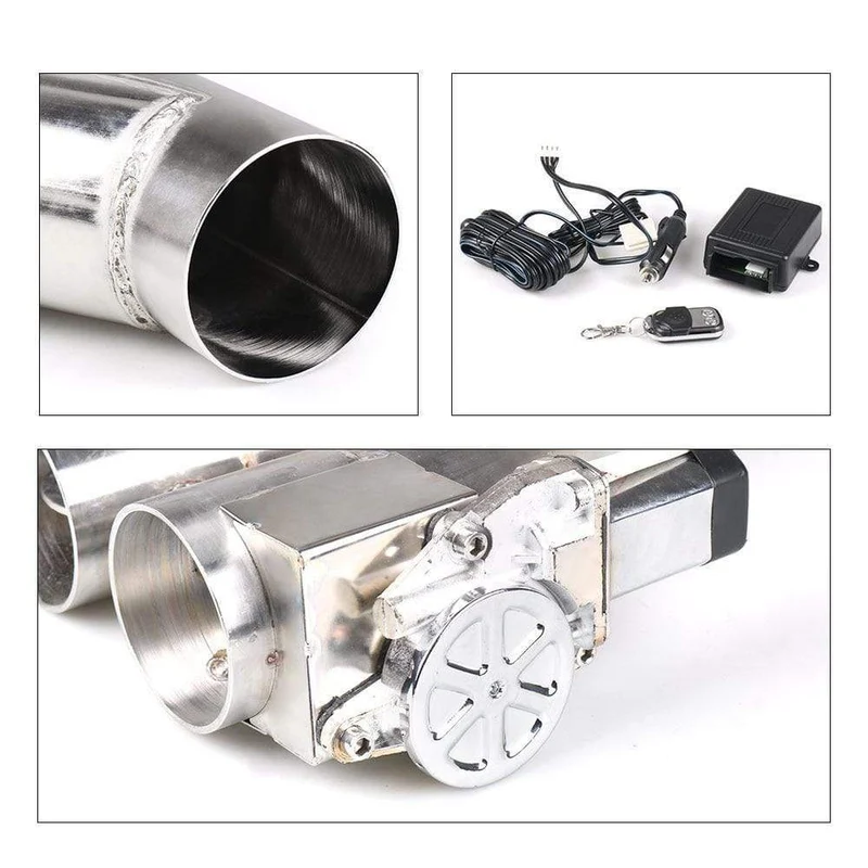 2.25''/2.5''/3.0'' Edelstahlkrümmer Y-Rohr Elektrischer Auspuffausschnitt Doppelventil mit ferngesteuertem Ausschnitt-Fallrohr-Kit