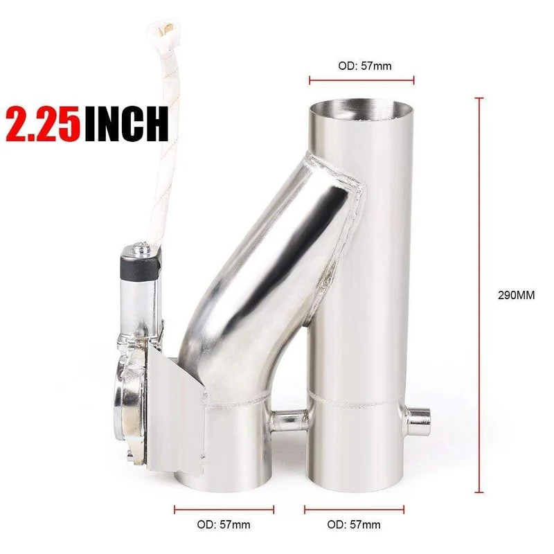 2.25''/2.5''/3.0'' Edelstahlkrümmer Y-Rohr Elektrischer Auspuffausschnitt Doppelventil mit ferngesteuertem Ausschnitt-Fallrohr-Kit
