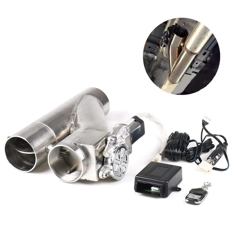 2.25''/2.5''/3.0'' Edelstahlkrümmer Y-Rohr Elektrischer Auspuffausschnitt Doppelventil mit ferngesteuertem Ausschnitt-Fallrohr-Kit