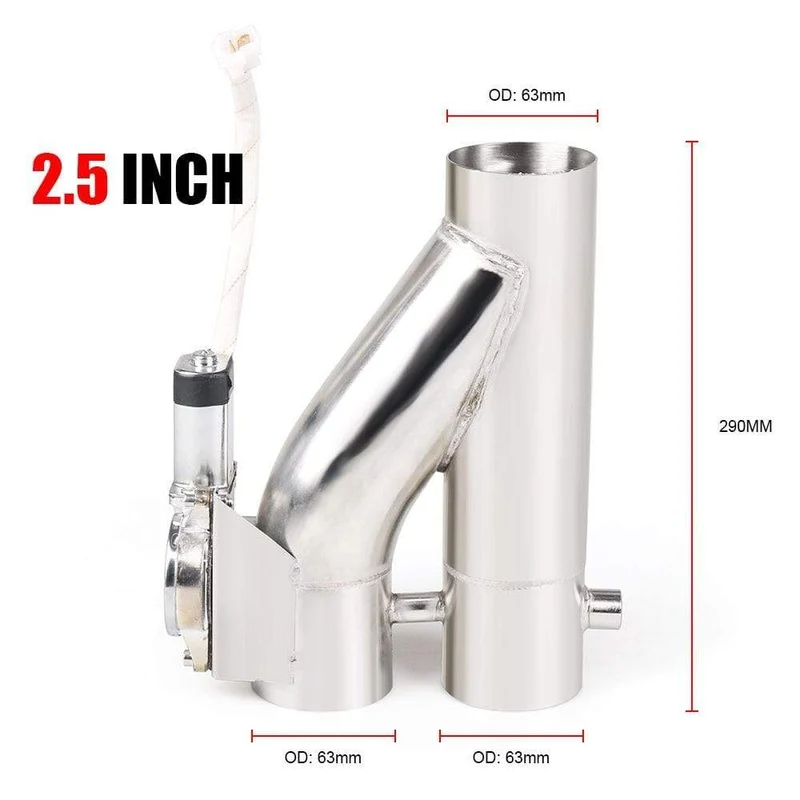2.25''/2.5''/3.0'' Edelstahlkrümmer Y-Rohr Elektrischer Auspuffausschnitt Doppelventil mit ferngesteuertem Ausschnitt-Fallrohr-Kit