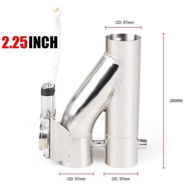 2.25''/2.5''/3.0'' Edelstahlkrümmer Y-Rohr Elektrischer Auspuffausschnitt Doppelventil mit ferngesteuertem Ausschnitt-Fallrohr-Kit