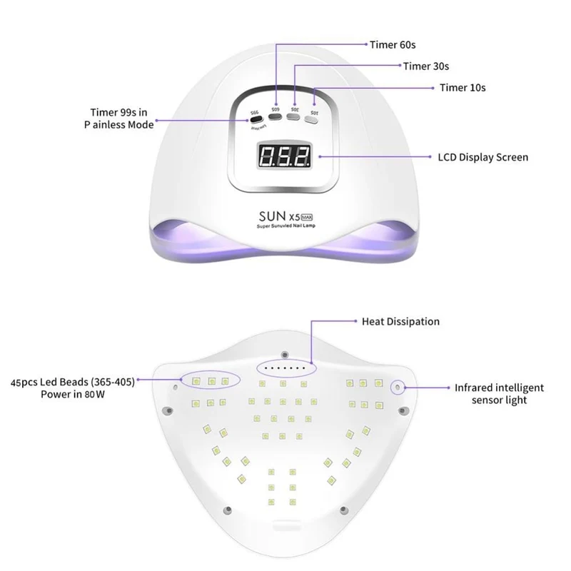 90/72/36W LED Lampe Nagel Trockner 45/36/18 LEDs UV Eis Lampe Für Trocknen Gel Polnisch timer Auto Sensor Maniküre Werkzeuge