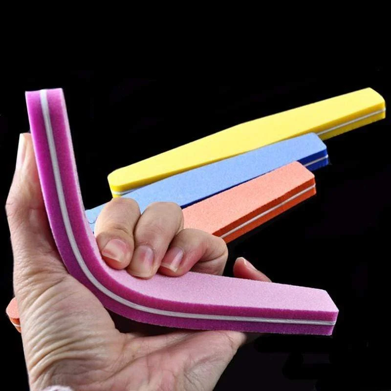 Professionelle Nagelfeilen 10 Stück Polieren Slim Crescent 100/180 Nail Beauty Tools Diamant Spong Block Polissoir Ongles Nagelwerkzeug