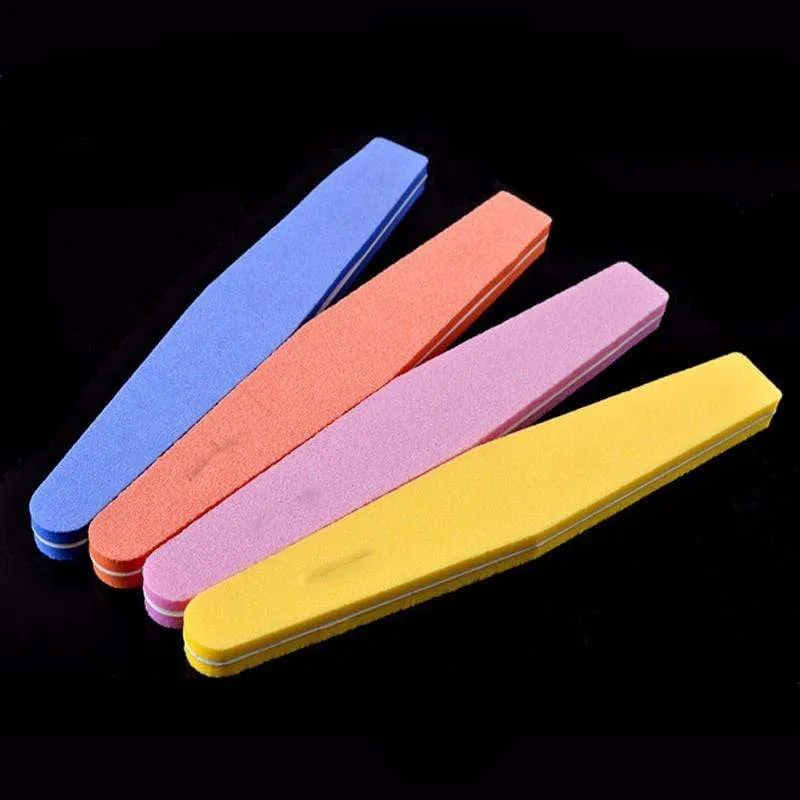 Professionelle Nagelfeilen 10 Stück Polieren Slim Crescent 100/180 Nail Beauty Tools Diamant Spong Block Polissoir Ongles Nagelwerkzeug