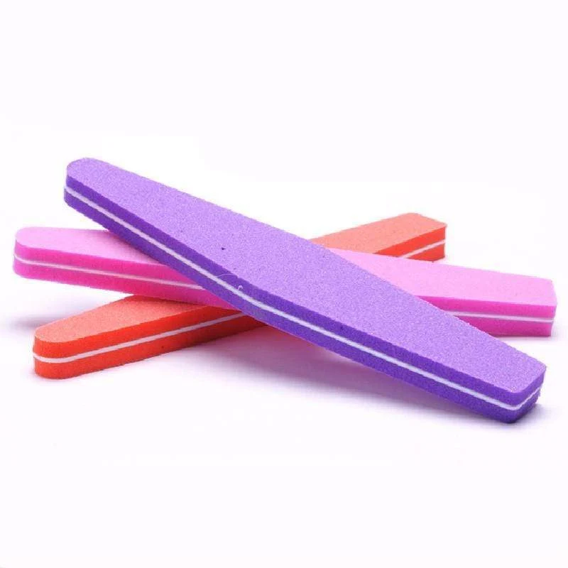 Professionelle Nagelfeilen 10 Stück Polieren Slim Crescent 100/180 Nail Beauty Tools Diamant Spong Block Polissoir Ongles Nagelwerkzeug