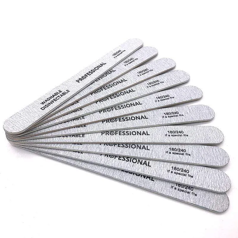 100 teile/los Professionelle Nagelfeilen 180/240 Schleifen Polieren Maniküre Pediküre doppelseitige Nagelpuffer Werkzeug Lixas Para Unhas