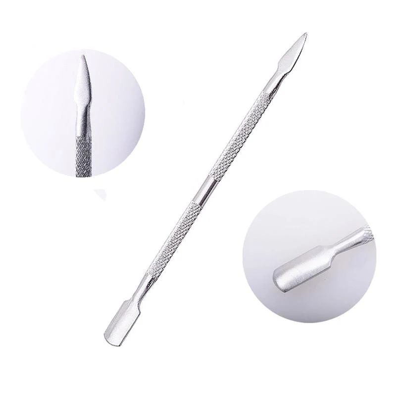 4 Stück/Set doppelseitiger Nagelhautschieber aus Stahl, Entferner für abgestorbene Haut, Maniküre-Reiniger, Pflege-Nagelkunst-Werkzeug, alles für Maniküre-Set