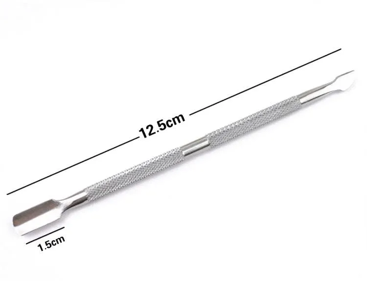 4 Stück/Set doppelseitiger Nagelhautschieber aus Stahl, Entferner für abgestorbene Haut, Maniküre-Reiniger, Pflege-Nagelkunst-Werkzeug, alles für Maniküre-Set