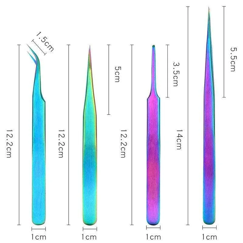 21 Stil Regenbogen Edelstahl Nagel Häutchenschieber Pinzette Nail Art Dateien UV Gel Nagellack entfernen Maniküre Pflege Groove Clean Tool