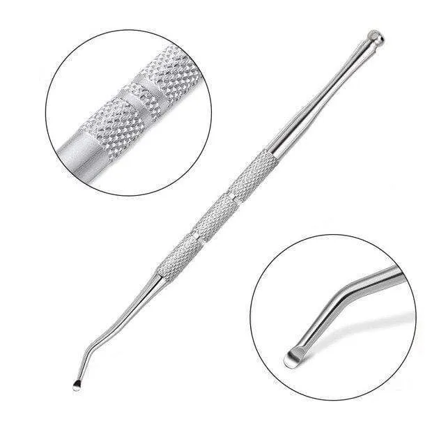 21 Stil Regenbogen Edelstahl Nagel Häutchenschieber Pinzette Nail Art Dateien UV Gel Nagellack entfernen Maniküre Pflege Groove Clean Tool