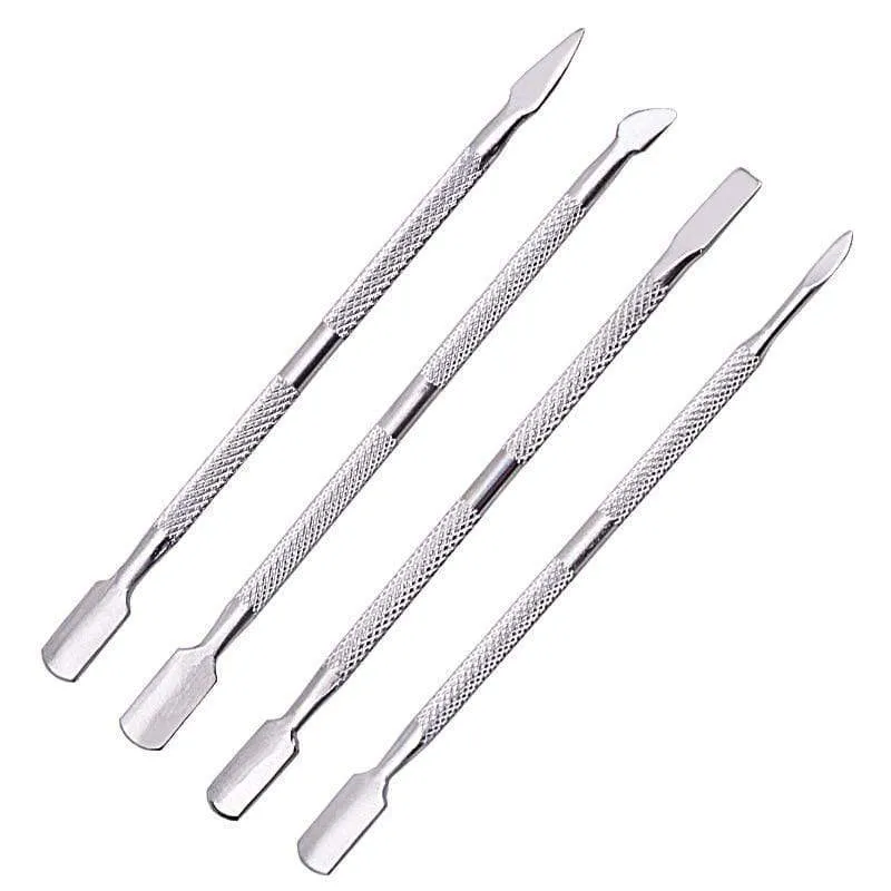 21 Stil Regenbogen Edelstahl Nagel Häutchenschieber Pinzette Nail Art Dateien UV Gel Nagellack entfernen Maniküre Pflege Groove Clean Tool