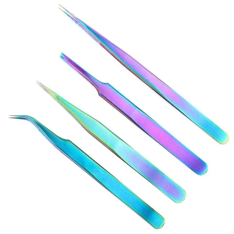 21 Stil Regenbogen Edelstahl Nagel Häutchenschieber Pinzette Nail Art Dateien UV Gel Nagellack entfernen Maniküre Pflege Groove Clean Tool