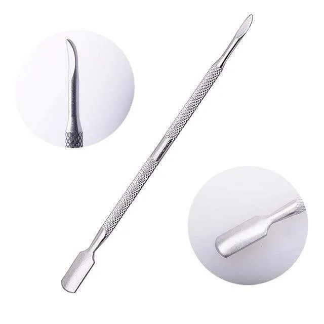 21 Stil Regenbogen Edelstahl Nagel Häutchenschieber Pinzette Nail Art Dateien UV Gel Nagellack entfernen Maniküre Pflege Groove Clean Tool