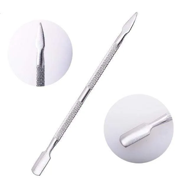 21 Stil Regenbogen Edelstahl Nagel Häutchenschieber Pinzette Nail Art Dateien UV Gel Nagellack entfernen Maniküre Pflege Groove Clean Tool