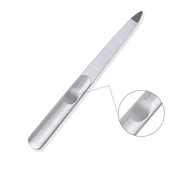 21 Stil Regenbogen Edelstahl Nagel Häutchenschieber Pinzette Nail Art Dateien UV Gel Nagellack entfernen Maniküre Pflege Groove Clean Tool
