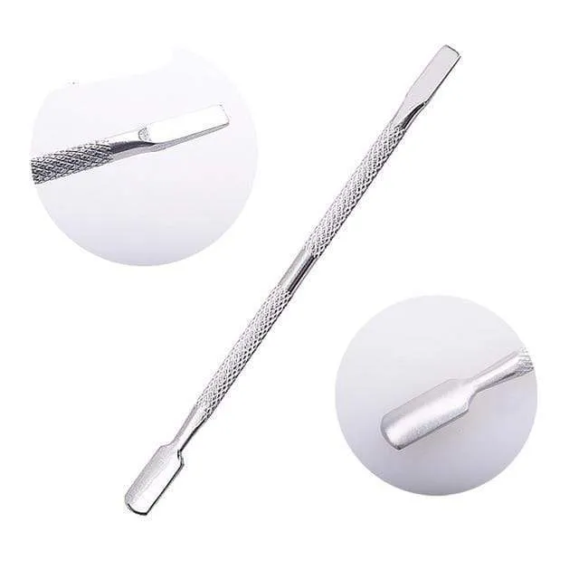 21 Stil Regenbogen Edelstahl Nagel Häutchenschieber Pinzette Nail Art Dateien UV Gel Nagellack entfernen Maniküre Pflege Groove Clean Tool