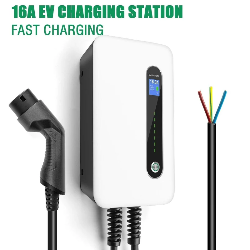 EV-Ladestation 16A Typ 2 Elektrofahrzeug-Autoladegerät EVSE Wallbox Ladekabel IEC 62196-2 Level 2 Ladegerät 3.6 KW