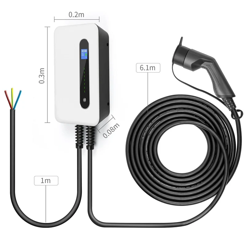 EV-Ladestation 16A Typ 2 Elektrofahrzeug-Autoladegerät EVSE Wallbox Ladekabel IEC 62196-2 Level 2 Ladegerät 3.6 KW
