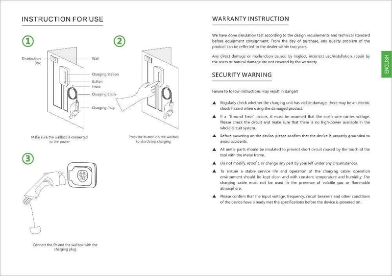 EV-Ladestation 16A Typ 2 Elektrofahrzeug-Autoladegerät EVSE Wallbox Ladekabel IEC 62196-2 Level 2 Ladegerät 3.6 KW