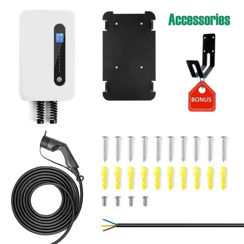 EV-Ladestation 16A Typ 2 Elektrofahrzeug-Autoladegerät EVSE Wallbox Ladekabel IEC 62196-2 Level 2 Ladegerät 3.6 KW