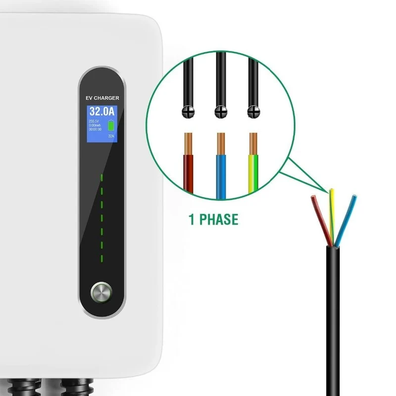EV-Ladestation 16A Typ 2 Elektrofahrzeug-Autoladegerät EVSE Wallbox Ladekabel IEC 62196-2 Level 2 Ladegerät 3.6 KW