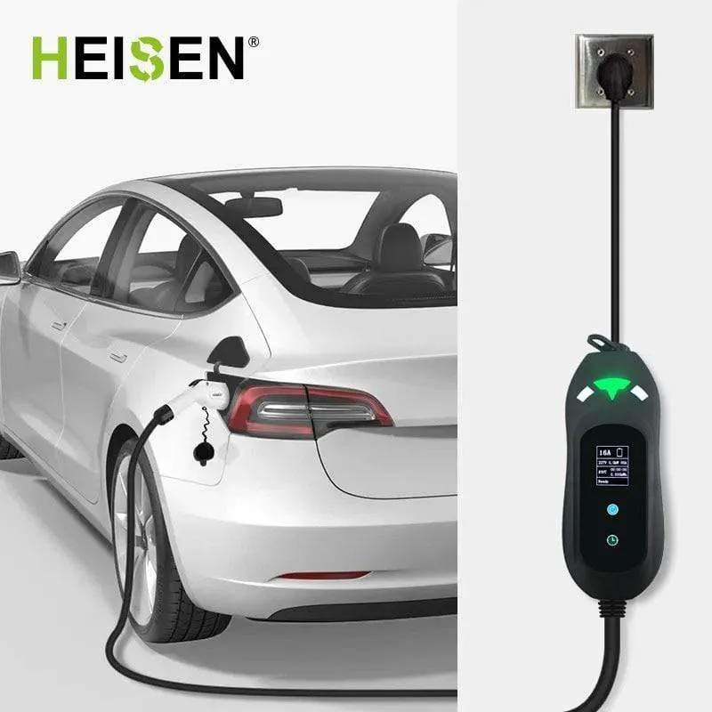 HEISEN 16A einstellbar Typ 2 Einstellbarer EU Elektroauto Iec 62196 EV Ladegerät Controller