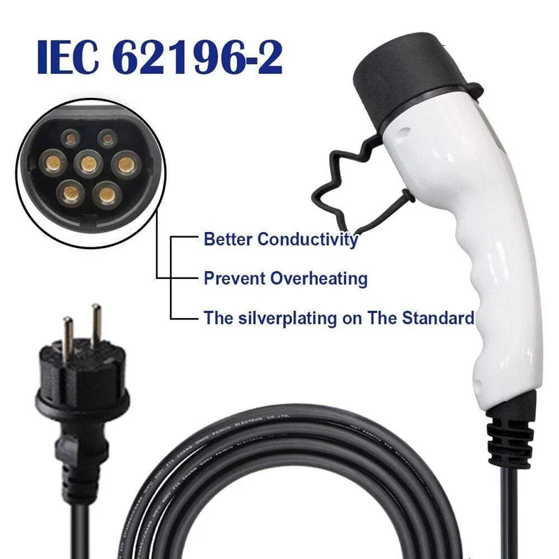 HEISEN 16A einstellbar Typ 2 Einstellbarer EU Elektroauto Iec 62196 EV Ladegerät Controller
