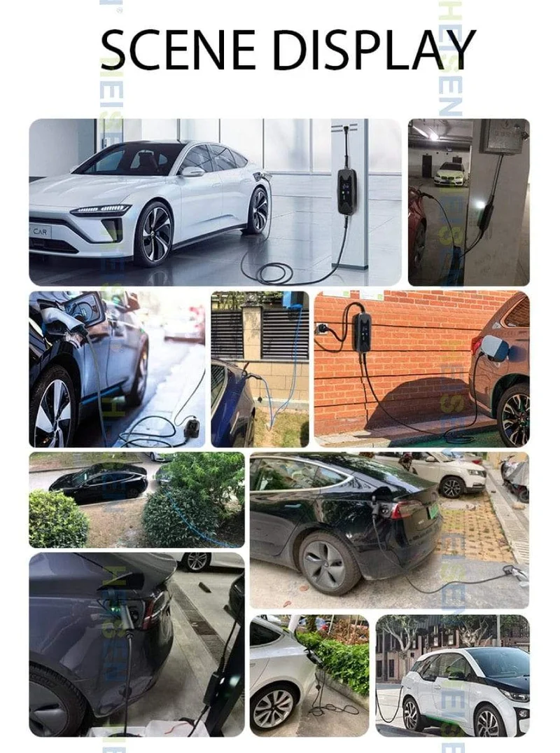 HEISEN 16A einstellbar Typ 2 Einstellbarer EU Elektroauto Iec 62196 EV Ladegerät Controller
