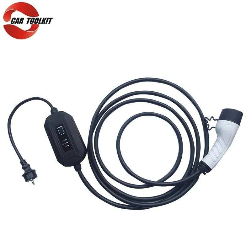16A Typ 2 tragbarer EV-Ladegerät-Adapter IEC62196 Konverter EVSE Heim-Ladestation für Elektrofahrzeuge, einphasig, 220–250 V