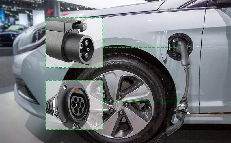 EV-Ladegerät, Elektroauto-Adapter, EVSE-Ladekabel, Typ2-Eingang auf Typ1-Stecker, flexibel, 32 A, 1 Phase, für Chevrolet, Fiat 500e.