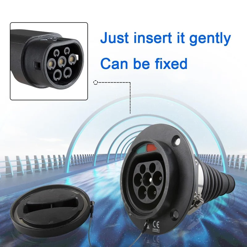 EV-Ladegerät, Elektroauto-Adapter, EVSE-Ladekabel, Typ2-Eingang auf Typ1-Stecker, flexibel, 32 A, 1 Phase, für Chevrolet, Fiat 500e.