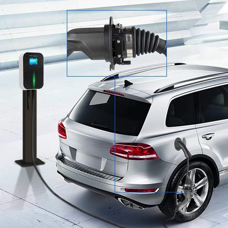 EV-Ladegerät, Elektroauto-Adapter, EVSE-Ladekabel, Typ2-Eingang auf Typ1-Stecker, flexibel, 32 A, 1 Phase, für Chevrolet, Fiat 500e.